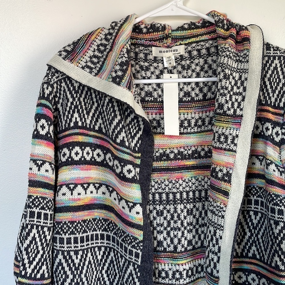 NWT Monteau multi-colored oversized sweater - Picture 2 of 6